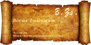 Borda Zsuzsanna névjegykártya